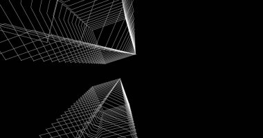 Mimari sanat konseptinde soyut çizgiler, minimum geometrik şekiller. 