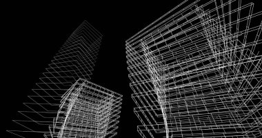 soyut mimari duvar kağıdı tasarımı, dijital konsept arkaplan