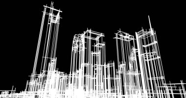 soyut mimari duvar kağıdı tasarımı, dijital konsept arkaplan