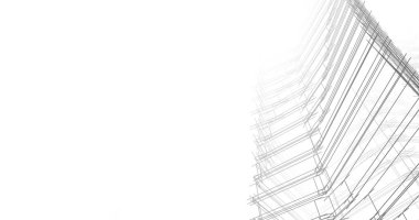 Mimari sanat konseptinde soyut çizgiler, minimum geometrik şekiller. 