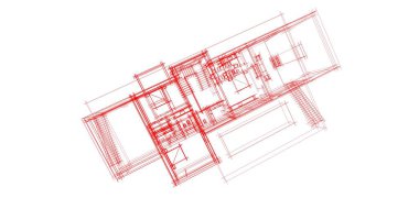 Mimari sanat konseptinde soyut çizgiler, minimum geometrik şekiller. 