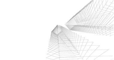 Mimari sanat konseptinde soyut çizgiler, minimum geometrik şekiller. 