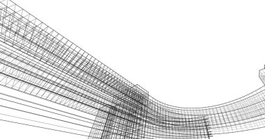 Mimari sanat konseptinde soyut çizgiler, minimum geometrik şekiller. 