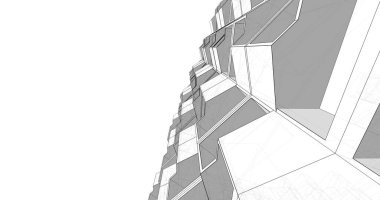 Mimari sanat konseptinde soyut çizgiler, minimum geometrik şekiller. 