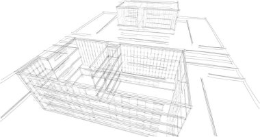 soyut mimari duvar kağıdı tasarımı, dijital konsept arkaplan
