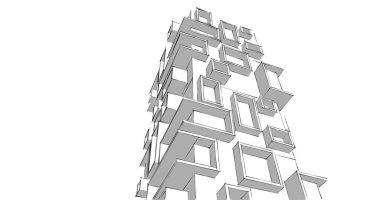 soyut mimari duvar kağıdı tasarımı, dijital konsept arkaplan
