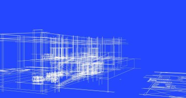Mimari sanat konseptinde soyut çizgiler, minimum geometrik şekiller. 