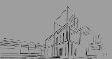 soyut mimari duvar kağıdı tasarımı, dijital konsept arkaplan