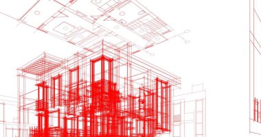 soyut mimari duvar kağıdı tasarımı, dijital konsept arkaplan