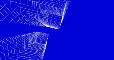 Mimari sanat konseptinde soyut çizgiler, minimum geometrik şekiller. 