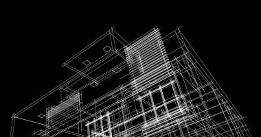 soyut mimari duvar kağıdı tasarımı, dijital konsept arkaplan