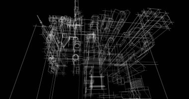 soyut mimari duvar kağıdı tasarımı, dijital konsept arkaplan