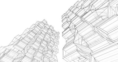 soyut mimari duvar kağıdı tasarımı, dijital konsept arkaplan