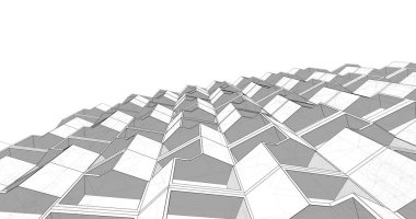 Mimari sanat konseptinde soyut çizgiler, minimum geometrik şekiller. 