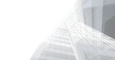 Mimari sanat konseptinde soyut çizgiler, minimum geometrik şekiller. 