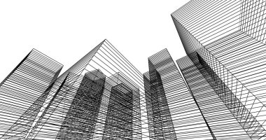 soyut mimari duvar kağıdı tasarımı, dijital konsept arkaplan