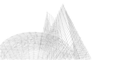 Mimari sanat konseptinde soyut çizgiler, minimum geometrik şekiller. 