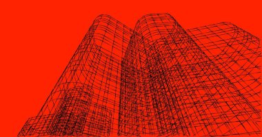 soyut mimari duvar kağıdı tasarımı, dijital konsept arkaplan