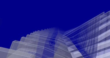 Mimari sanat konseptinde soyut çizgiler, minimum geometrik şekiller. 