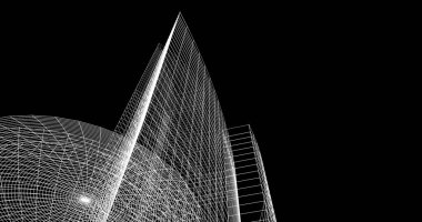 soyut mimari duvar kağıdı tasarımı, dijital konsept arkaplan