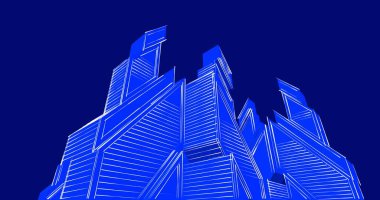 soyut mimari duvar kağıdı tasarımı, dijital konsept arkaplan