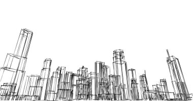 soyut mimari duvar kağıdı tasarımı, dijital konsept arkaplan