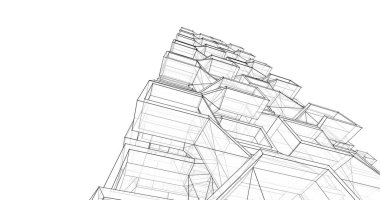 soyut mimari duvar kağıdı tasarımı, dijital konsept arkaplan