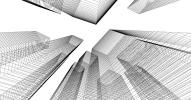 soyut mimari duvar kağıdı tasarımı, dijital konsept arkaplan