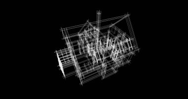 Mimari sanat konseptinde soyut çizgiler, minimum geometrik şekiller. 