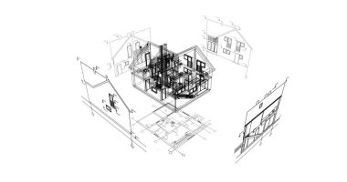 soyut mimari duvar kağıdı tasarımı, dijital konsept arkaplan