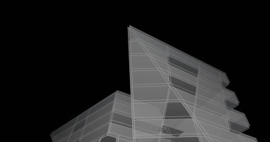 Mimari sanat konseptinde soyut çizgiler, minimum geometrik şekiller. 