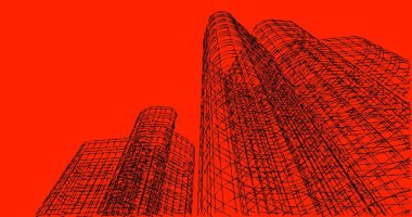 soyut mimari duvar kağıdı tasarımı, dijital konsept arkaplan