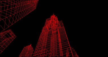 Mimari sanat konseptinde soyut çizgiler, minimum geometrik şekiller. 