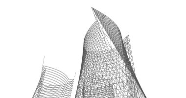 soyut mimari duvar kağıdı tasarımı, dijital konsept arkaplan