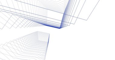 Mimari sanat konseptinde soyut çizgiler, minimum geometrik şekiller. 