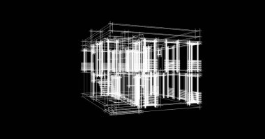 Mimari sanat konseptinde soyut çizgiler, minimum geometrik şekiller. 