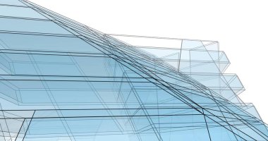 Mimari sanat konseptinde soyut çizgiler, minimum geometrik şekiller. 