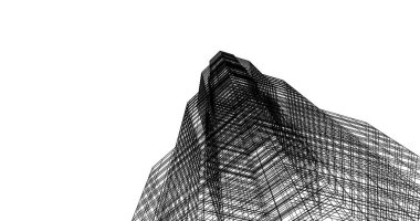 Mimari sanat konseptinde soyut çizgiler, minimum geometrik şekiller. 