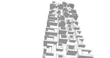 soyut mimari duvar kağıdı tasarımı, dijital konsept arkaplan