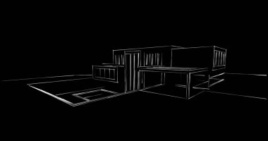 soyut mimari duvar kağıdı tasarımı, dijital konsept arkaplan