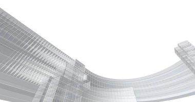 Mimari sanat konseptinde soyut çizgiler, minimum geometrik şekiller. 