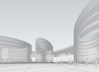 soyut mimari duvar kağıdı tasarımı, dijital konsept arkaplan