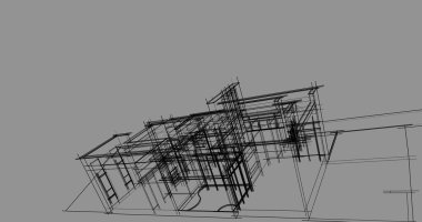 Mimari sanat konseptinde soyut çizgiler, minimum geometrik şekiller. 