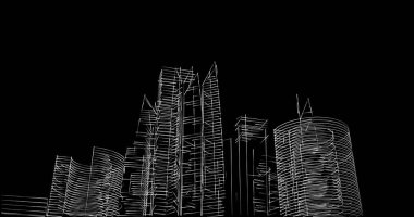 soyut mimari duvar kağıdı tasarımı, dijital konsept arkaplan