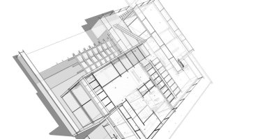 soyut mimari duvar kağıdı tasarımı, dijital konsept arkaplan
