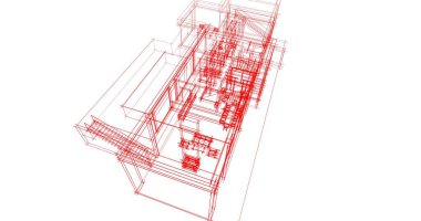 Mimari sanat konseptinde soyut çizgiler, minimum geometrik şekiller. 