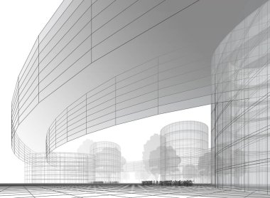 soyut mimari duvar kağıdı tasarımı, dijital konsept arkaplan