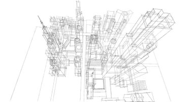 soyut mimari duvar kağıdı tasarımı, dijital konsept arkaplan