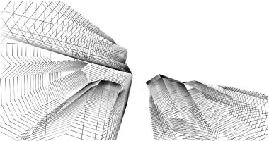 Mimari sanat konseptinde soyut çizgiler, minimum geometrik şekiller. 