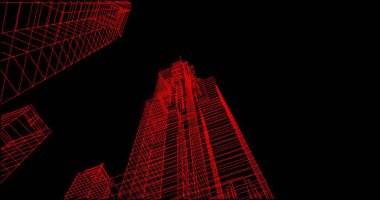 Mimari sanat konseptinde soyut çizgiler, minimum geometrik şekiller. 